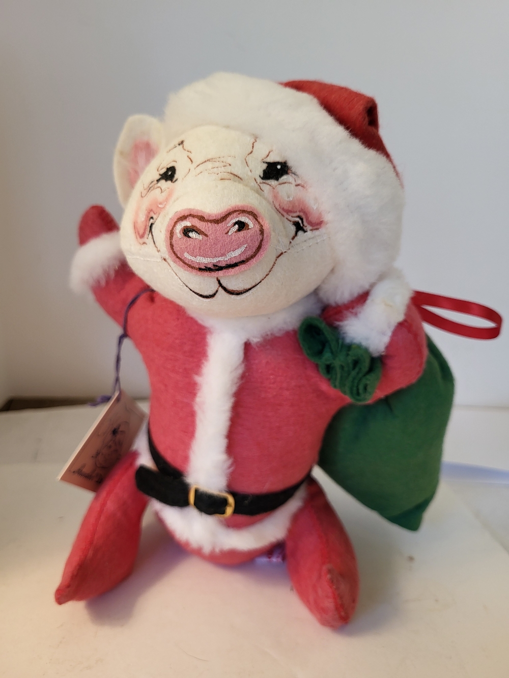 1991 Annalee Christmas Pig Santa 10" #7414